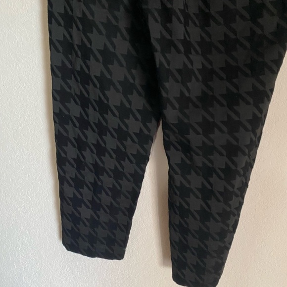 Ann Taylor Houndstooth Textured Black High Waist Ankle Workwear Office Pants 8P - Picture 10 of 12